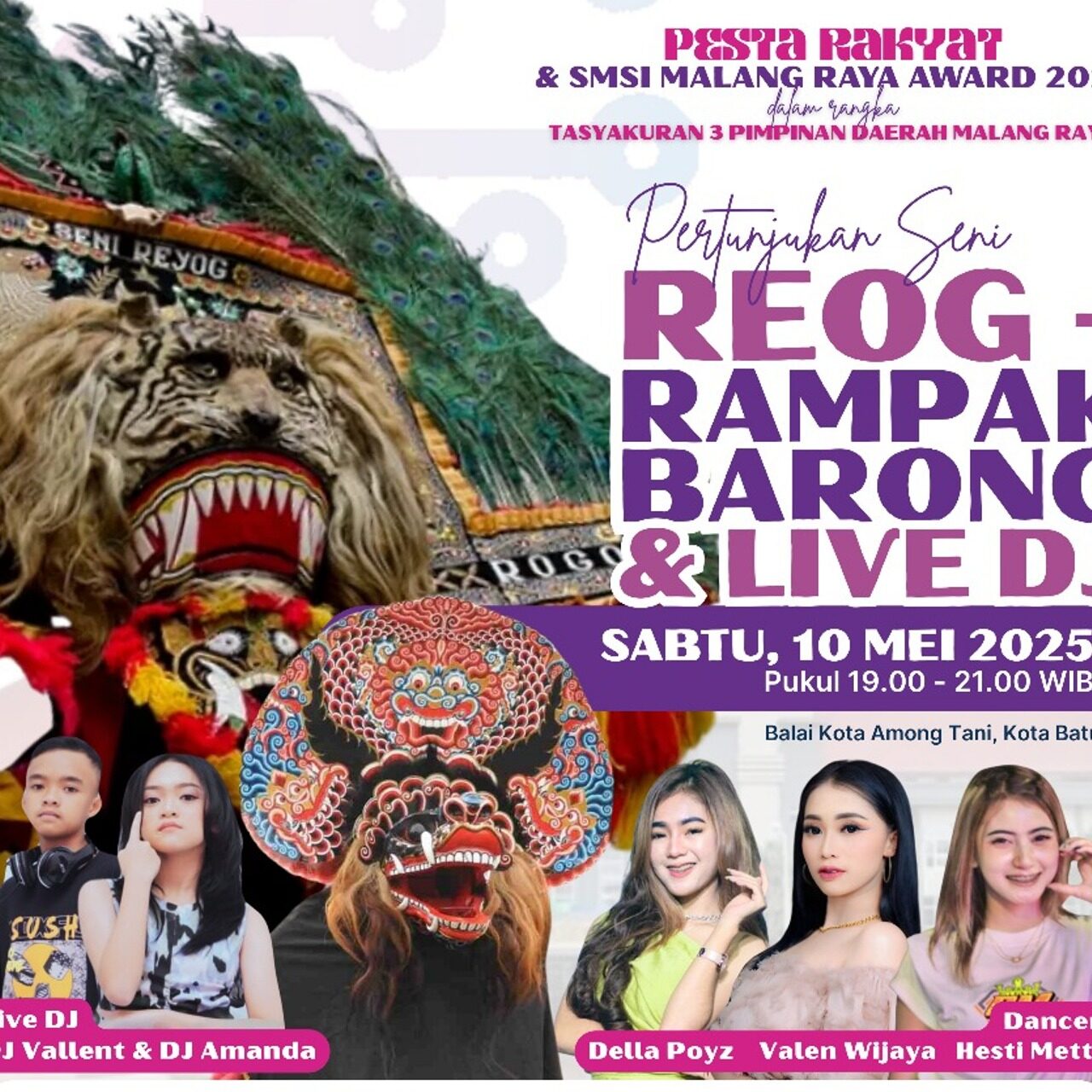 Pesta Rakyat SMSI Malang Raya Manjakan Pengunjung, dengan Menghadirkan Della Poyz, Cak Sodiq Monata, dan Ratna Antika