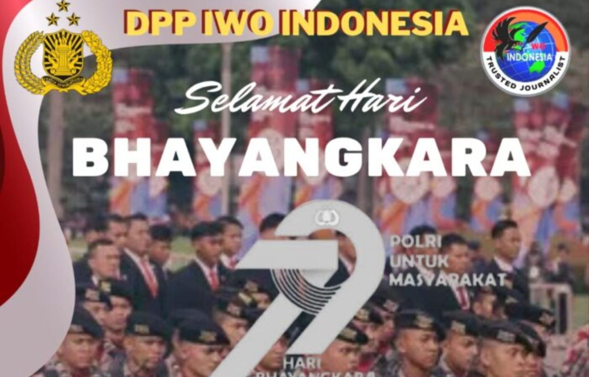 DPP IWO Indonesia Ucapkan Selamat Hari Bhayangkara ke-79, Sinergi Pers dan Polri Demi Masyarakat