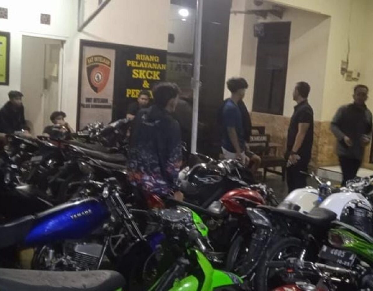 Polisi Amankan 14 Unit Motor Diduga Terlibat Balap Liar di Kedungkandang Kota Malang
