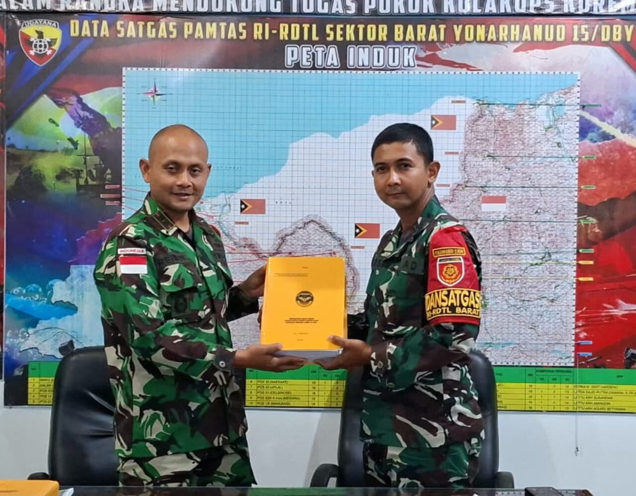 Yonarhanud 2 Kostrad Terima Tugas Pengamanan Perbatasan RI-RDTL dari Yonarhanud 15/DBY di Desa Eban