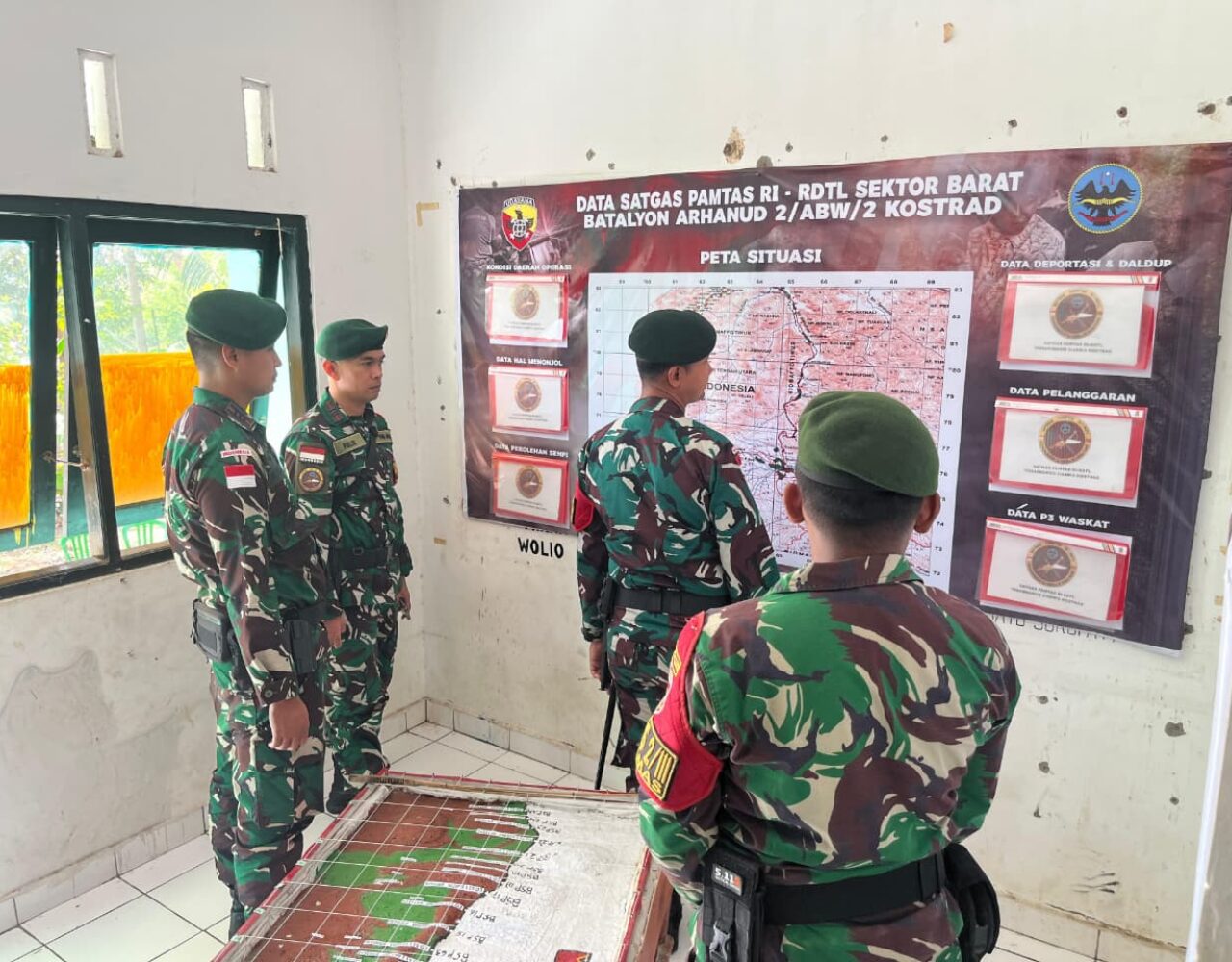 Kunjungan Dansatgas Pamtas Yonarhanud 2 Kostrad ke Pos Manamas, Tingkatkan Moril Prajurit