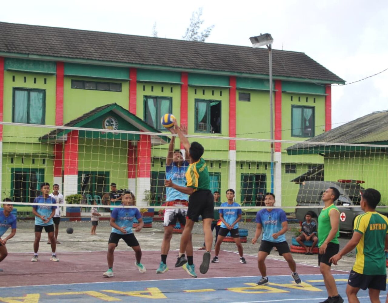 Meriahkan HUT ke-79: Satgas Pamtas Yonarhanud 2 Kostrad Gelar Turnamen Bola Voli 