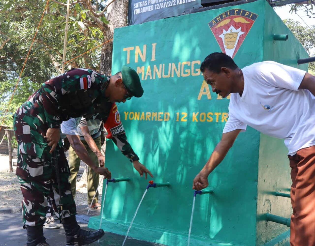Air Bersih untuk Perbatasan, Pos Silawan Yonarmed 12 Kostrad Rampungkan Revitalisasi Sumur