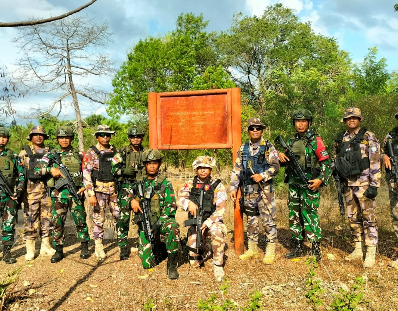 Satgas Pamtas dan Unidade de Patrulhamento de Fronteira (UPF) Timor Leste Gelar Patroli Gabungan di Pos Damar