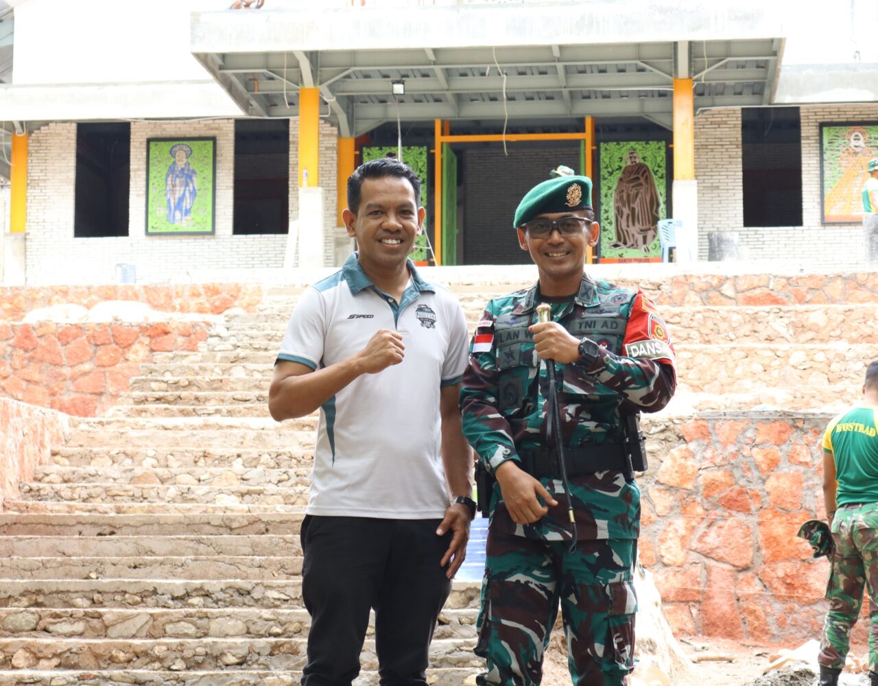 Kemanunggalan TNI-Rakyat: Yonarmed 12 Kostrad Turut Sukseskan Pembangunan Gereja di Hauteas