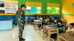 Satgas Pamtas Yonarmed 12 Kostrad Dukung Pendidikan Sosial di SDI Nanaenoe