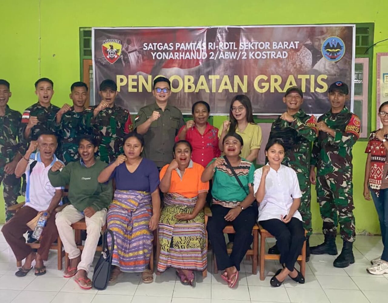 Sinergi Kemanusiaan, Satgas Pamtas Yonarhanud 2 Kostrad Adakan Pengobatan Gratis bersama Yayasan Tangan Pengharapan