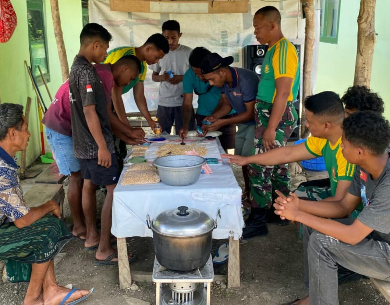 Tempe jadi Peluang Usaha Baru, Satgas Pamtas Gelar Sosialisasi di Desa Dafala