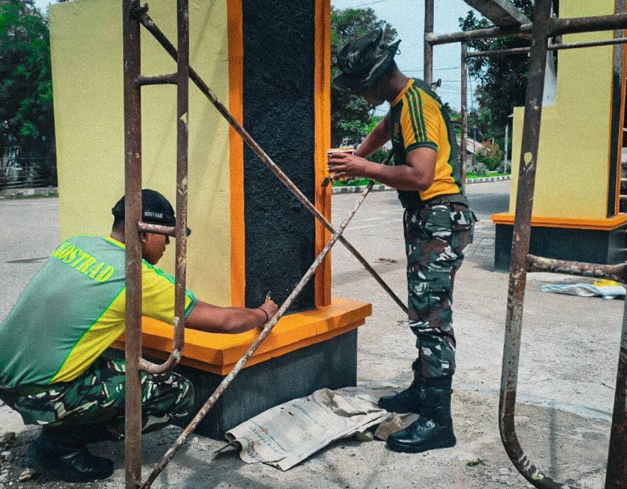 Toleransi di Garis Batas, Satgas Pamtas Yonarhanud 2 Kostrad Adakan Karya Bakti Percantik Gereja