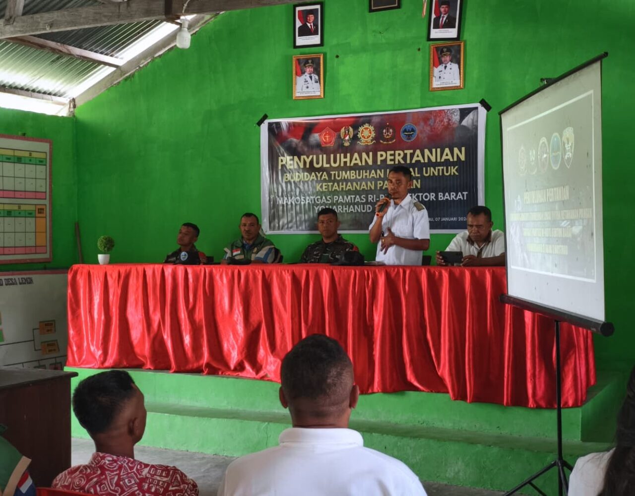 Peduli Ketahanan Pangan, Satgas Pamtas Yonarhanud 2 Kostrad Adakan Penyuluhan Budidaya Tanaman Lokal
