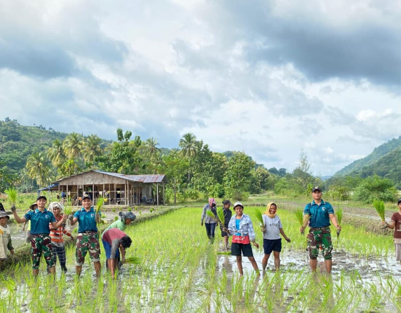 Yonarmed 12 Kostrad Pos Maubusa Bersama Warga Asumanu Dukung Pertanian Perbatasan